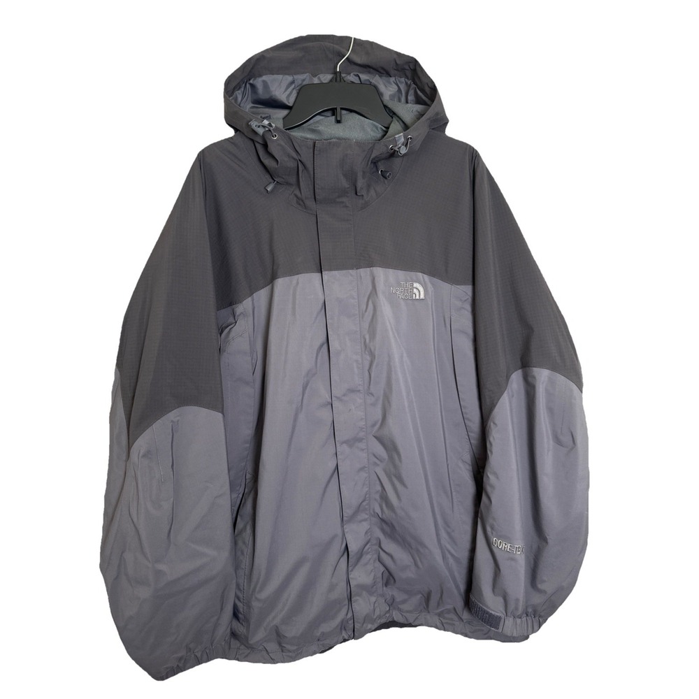 Vintage The North Face GORE-TEX Gray/Black‎ Windbreaker Zip Pockets Men Size XL